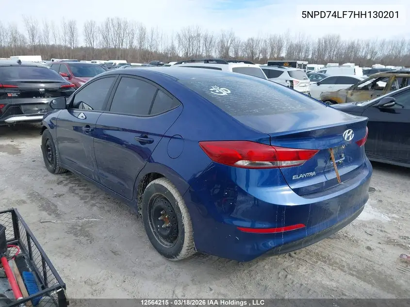 2017 HYUNDAI ELANTRA VIN 5NPD74LF7HH130201 — фото 3