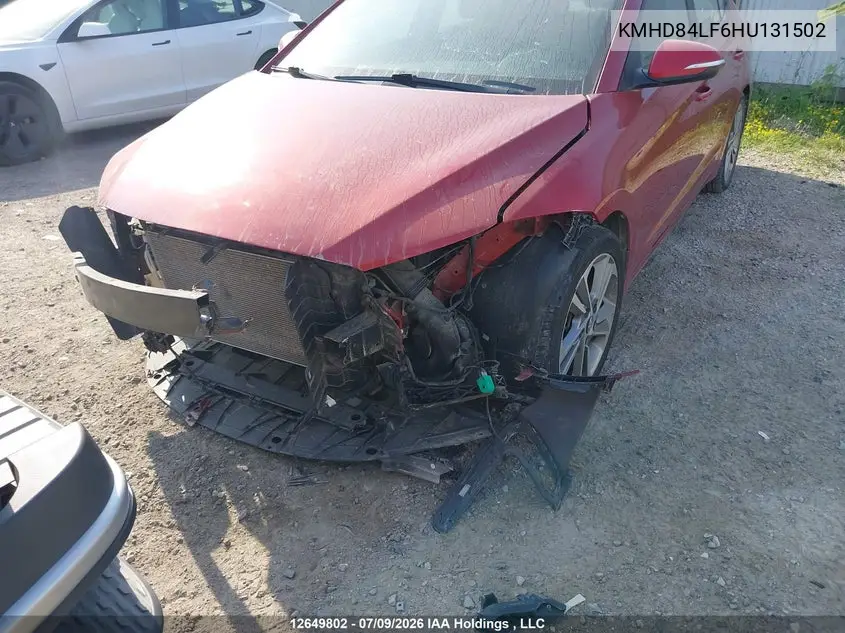 2017 HYUNDAI ELANTRA VIN KMHD84LF6HU131502 — фото 6