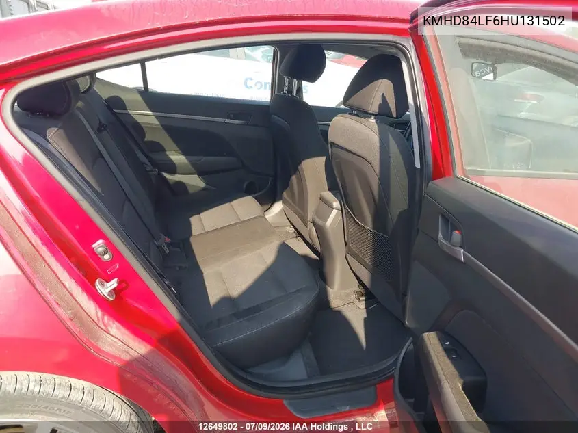 2017 HYUNDAI ELANTRA VIN KMHD84LF6HU131502 — фото 8
