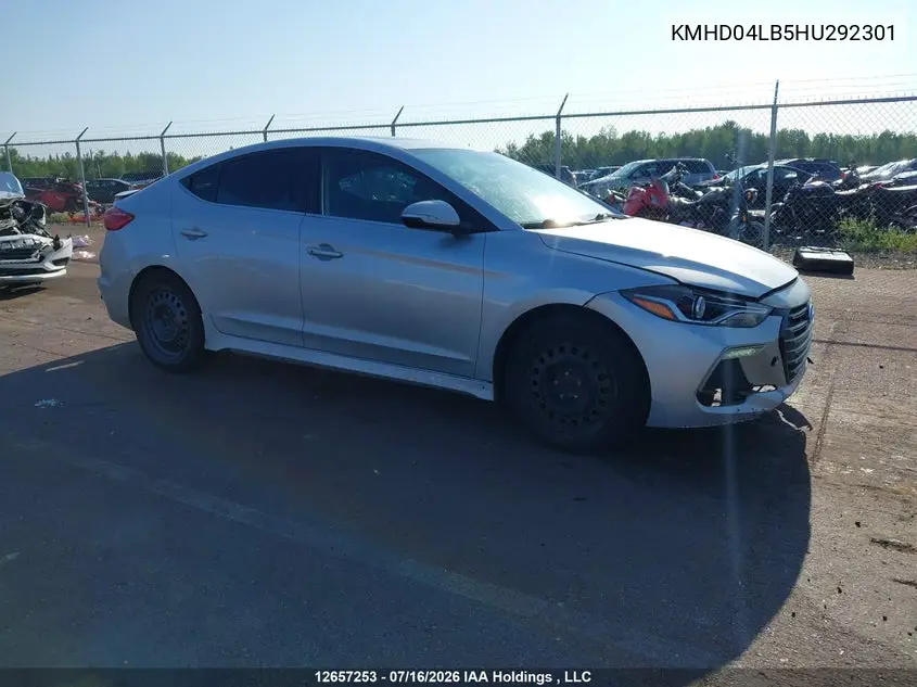 HYUNDAI ELANTRA 2017, VIN KMHD04LB5HU292301