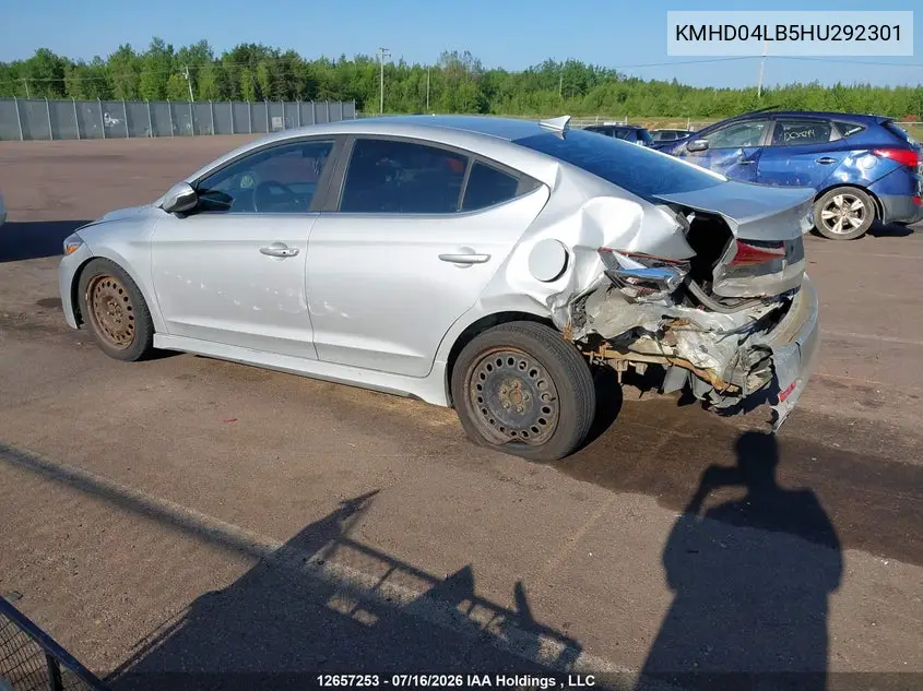 2017 HYUNDAI ELANTRA VIN KMHD04LB5HU292301 — фото 3