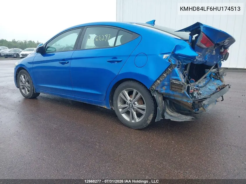 2017 HYUNDAI ELANTRA VIN KMHD84LF6HU174513 — фото 3
