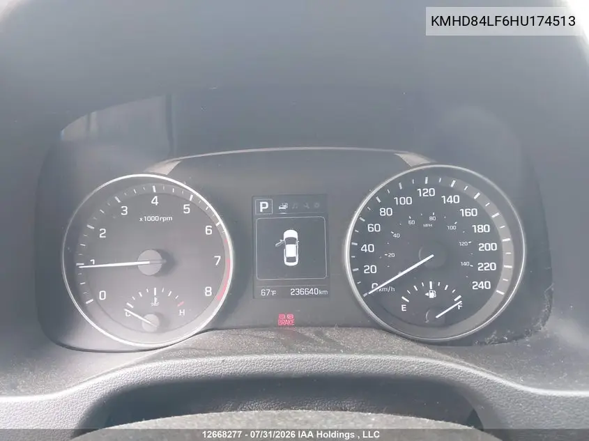 2017 HYUNDAI ELANTRA VIN KMHD84LF6HU174513 — фото 7