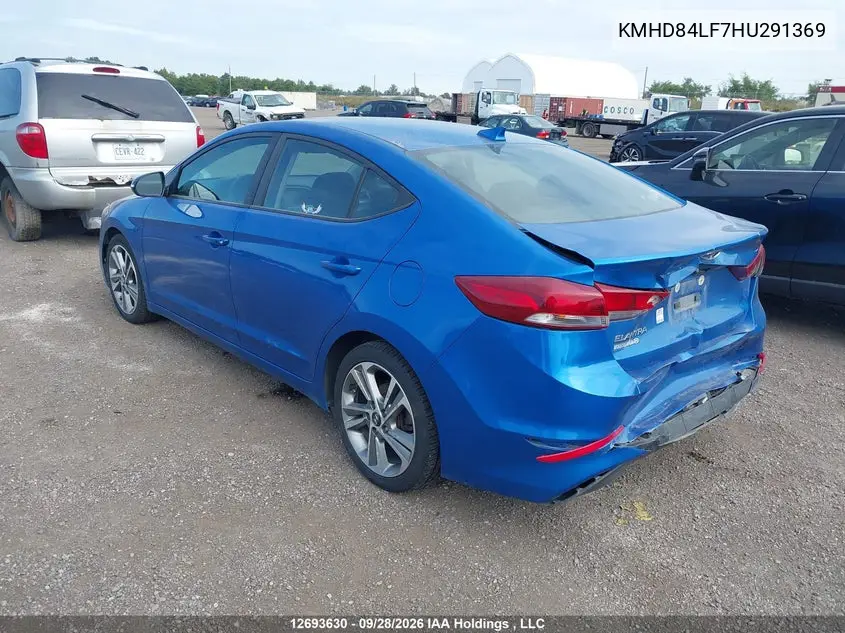 2017 HYUNDAI ELANTRA VIN KMHD84LF7HU291369 — фото 3