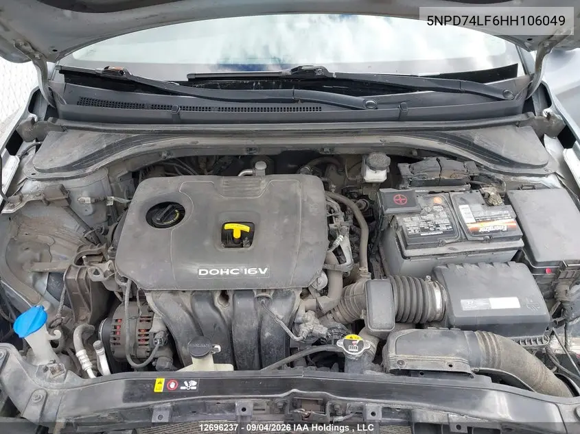 2017 HYUNDAI ELANTRA VIN 5NPD74LF6HH106049 — фото 10