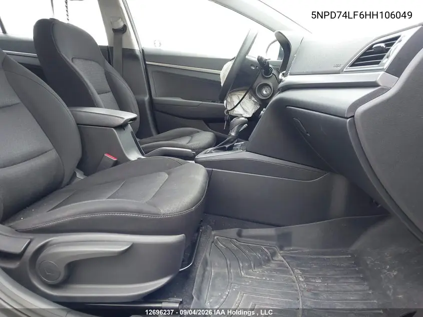 2017 HYUNDAI ELANTRA VIN 5NPD74LF6HH106049 — фото 5