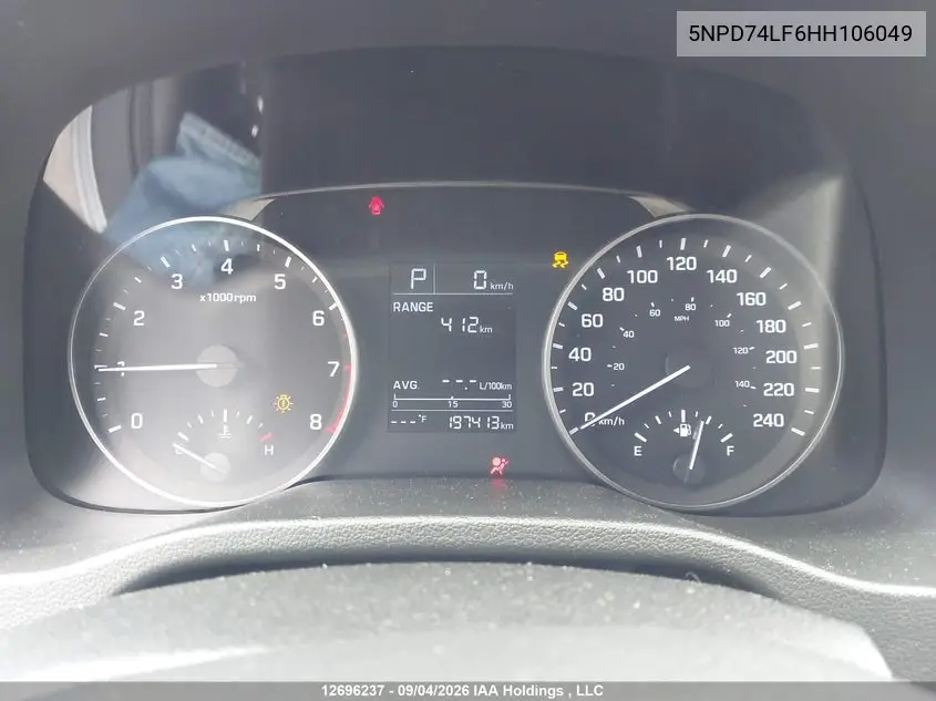 2017 HYUNDAI ELANTRA VIN 5NPD74LF6HH106049 — фото 7