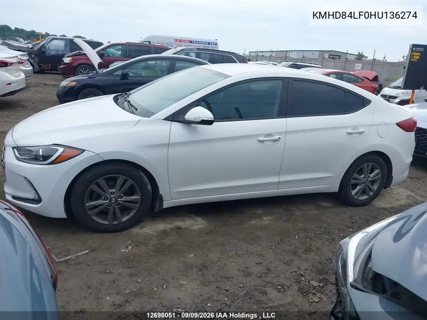 2017 HYUNDAI ELANTRA VIN KMHD84LF0HU136274 — фото 14