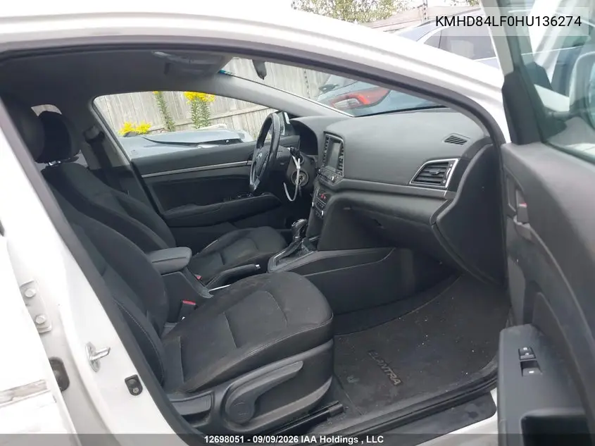 2017 HYUNDAI ELANTRA VIN KMHD84LF0HU136274 — фото 5