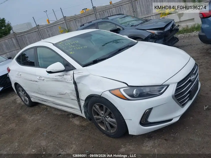 2017 HYUNDAI ELANTRA VIN KMHD84LF0HU136274 — фото 6