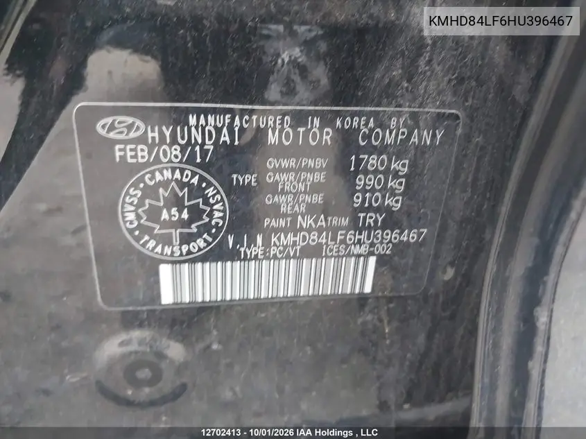2017 HYUNDAI ELANTRA VIN KMHD84LF6HU396467 — фото 17