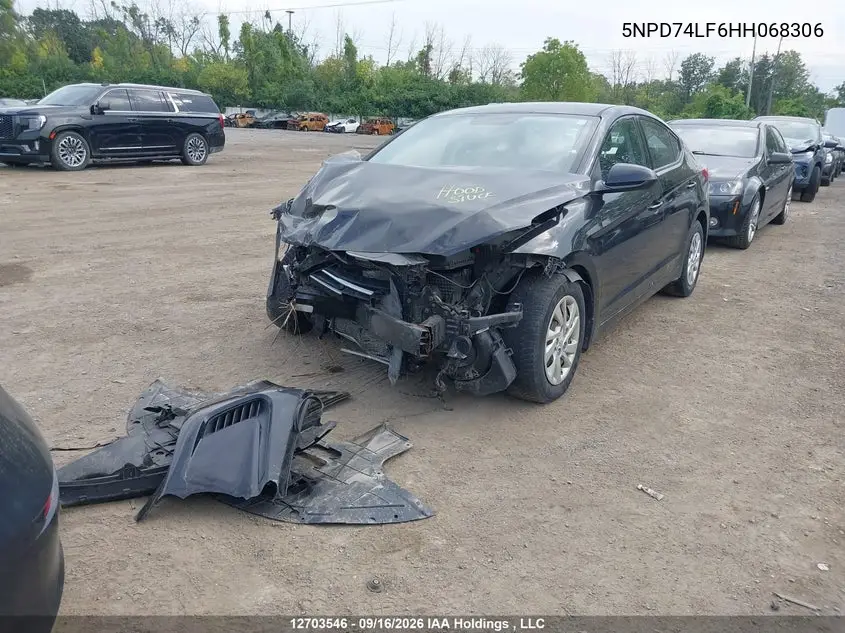 2017 HYUNDAI ELANTRA VIN 5NPD74LF6HH068306 — фото 2