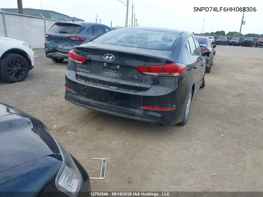 2017 HYUNDAI ELANTRA VIN 5NPD74LF6HH068306 — фото 4