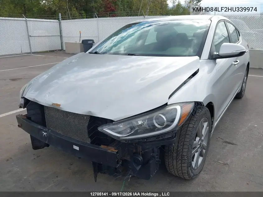 2017 HYUNDAI ELANTRA VIN KMHD84LF2HU339974 — фото 2