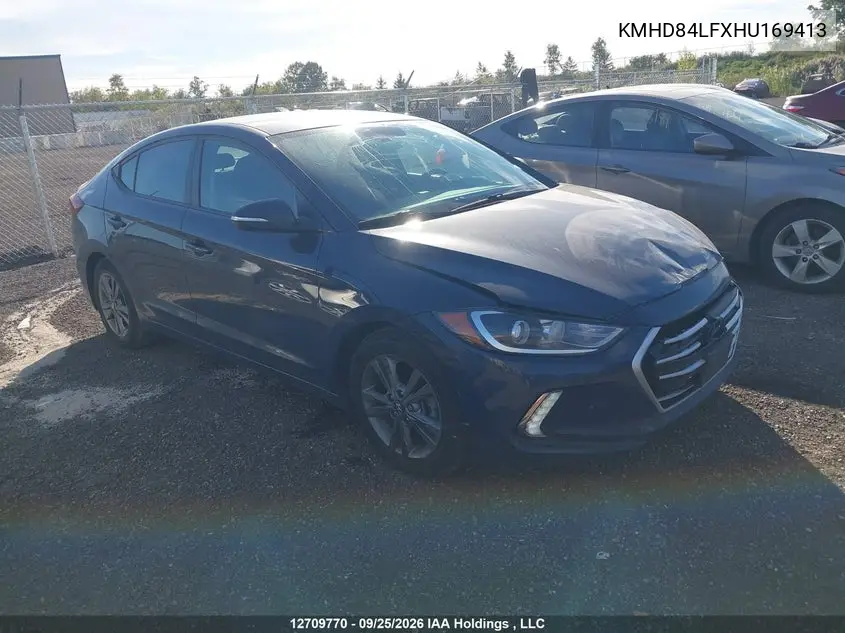 HYUNDAI ELANTRA 2017, VIN KMHD84LFXHU169413
