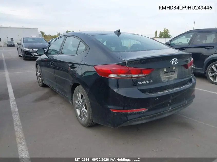 2017 HYUNDAI ELANTRA VIN KMHD84LF9HU249446 — фото 3