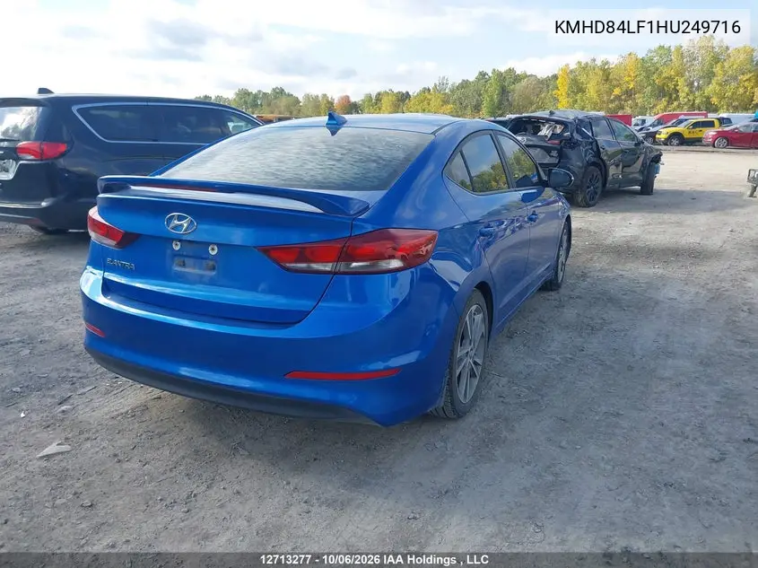 2017 HYUNDAI ELANTRA VIN KMHD84LF1HU249716 — фото 4