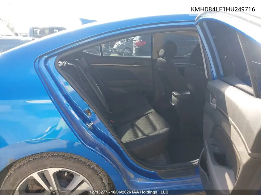2017 HYUNDAI ELANTRA VIN KMHD84LF1HU249716 — фото 8