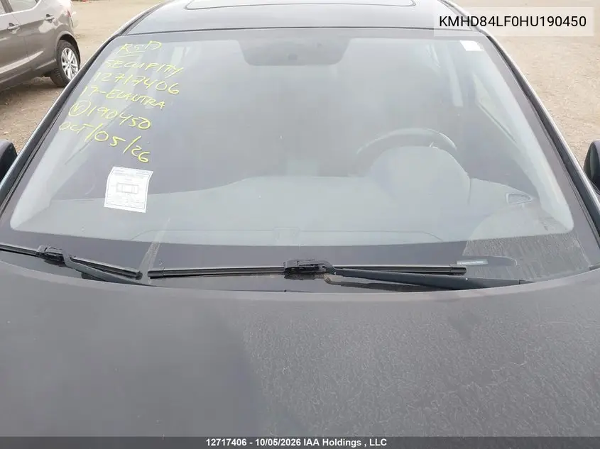 2017 HYUNDAI ELANTRA VIN KMHD84LF0HU190450 — фото 17
