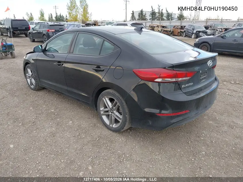 2017 HYUNDAI ELANTRA VIN KMHD84LF0HU190450 — фото 3