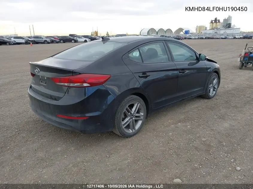 2017 HYUNDAI ELANTRA VIN KMHD84LF0HU190450 — фото 4