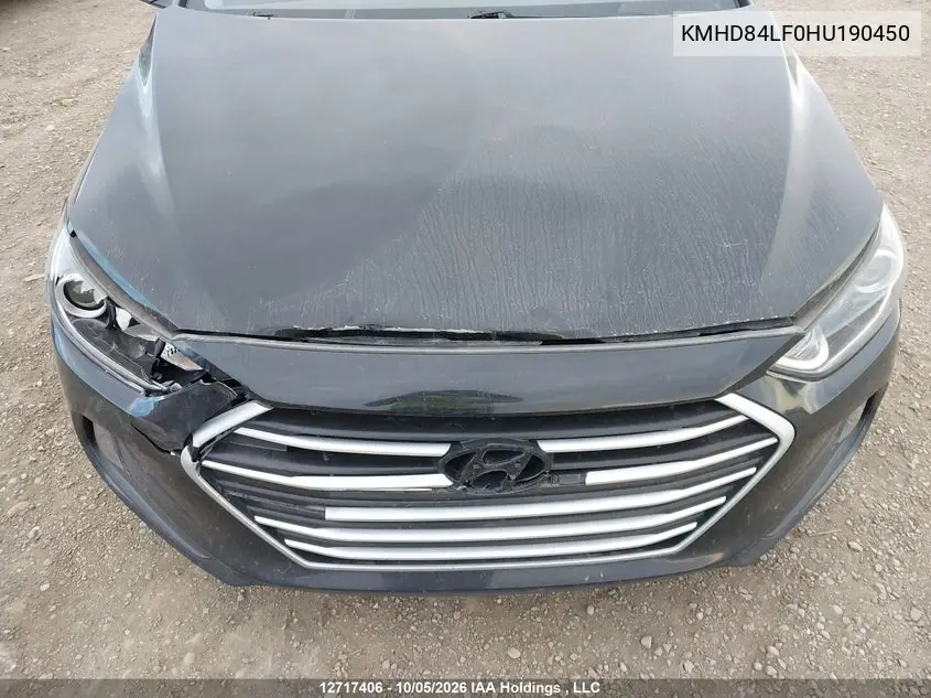 2017 HYUNDAI ELANTRA VIN KMHD84LF0HU190450 — фото 6