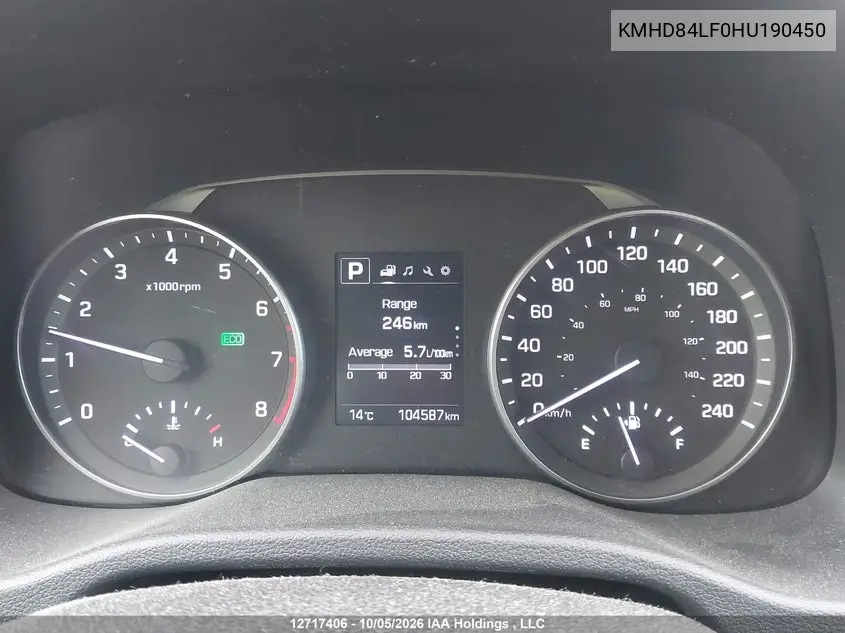 2017 HYUNDAI ELANTRA VIN KMHD84LF0HU190450 — фото 7