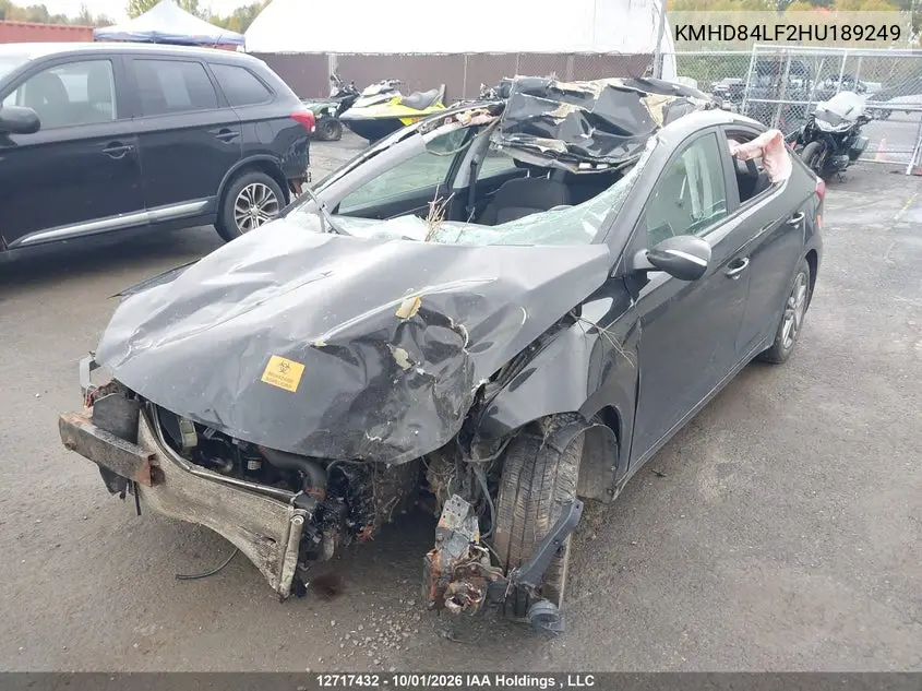 2017 HYUNDAI ELANTRA VIN KMHD84LF2HU189249 — фото 6