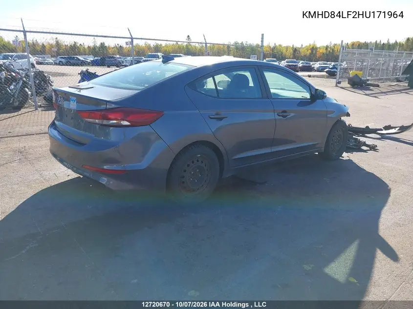 2017 HYUNDAI ELANTRA VIN KMHD84LF2HU171964 — фото 4