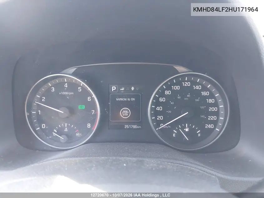 2017 HYUNDAI ELANTRA VIN KMHD84LF2HU171964 — фото 7