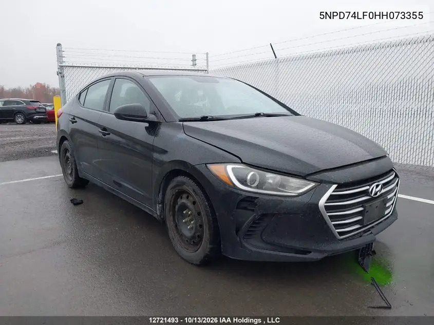 HYUNDAI ELANTRA 2017, VIN 5NPD74LF0HH073355