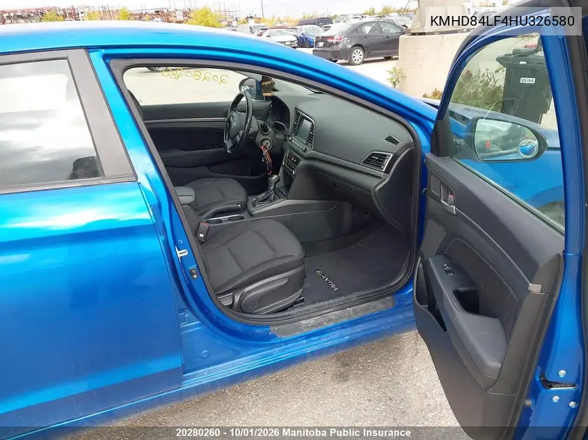 2017 HYUNDAI ELANTRA VIN KMHD84LF4HU326580 — фото 5
