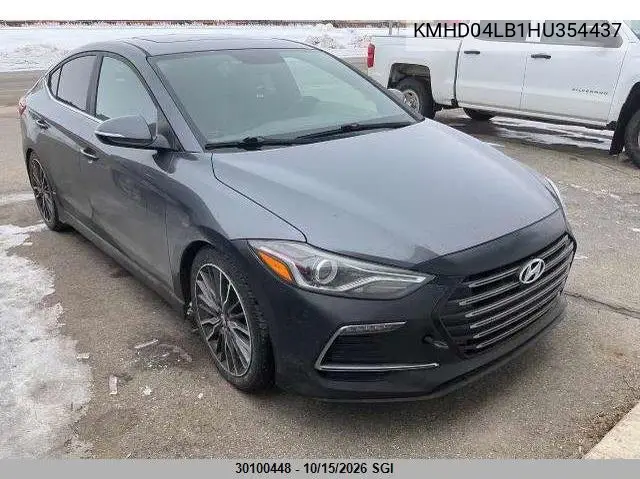 HYUNDAI ELANTRA 2017, VIN KMHD04LB1HU354437