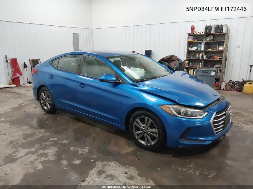 HYUNDAI ELANTRA 2017, VIN 5NPD84LF9HH172446