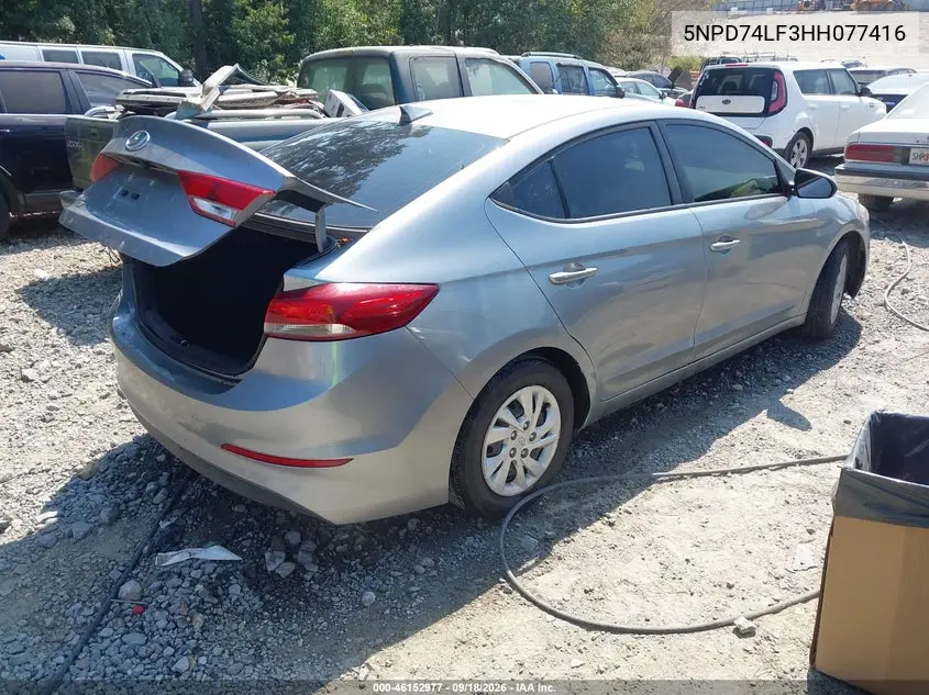 2017 HYUNDAI ELANTRA VIN 5NPD74LF3HH077416 — фото 4