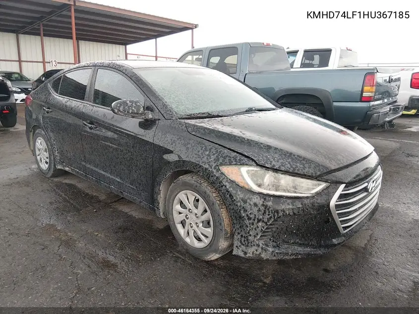 HYUNDAI ELANTRA 2017, VIN KMHD74LF1HU367185