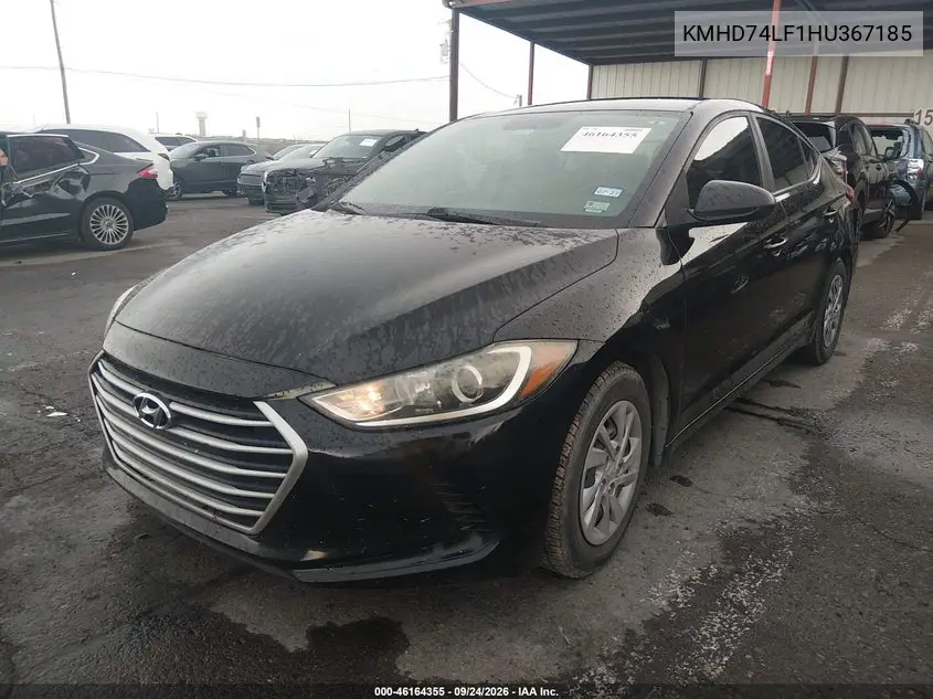 2017 HYUNDAI ELANTRA VIN KMHD74LF1HU367185 — фото 2