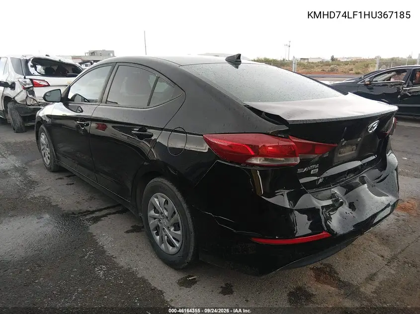 2017 HYUNDAI ELANTRA VIN KMHD74LF1HU367185 — фото 3