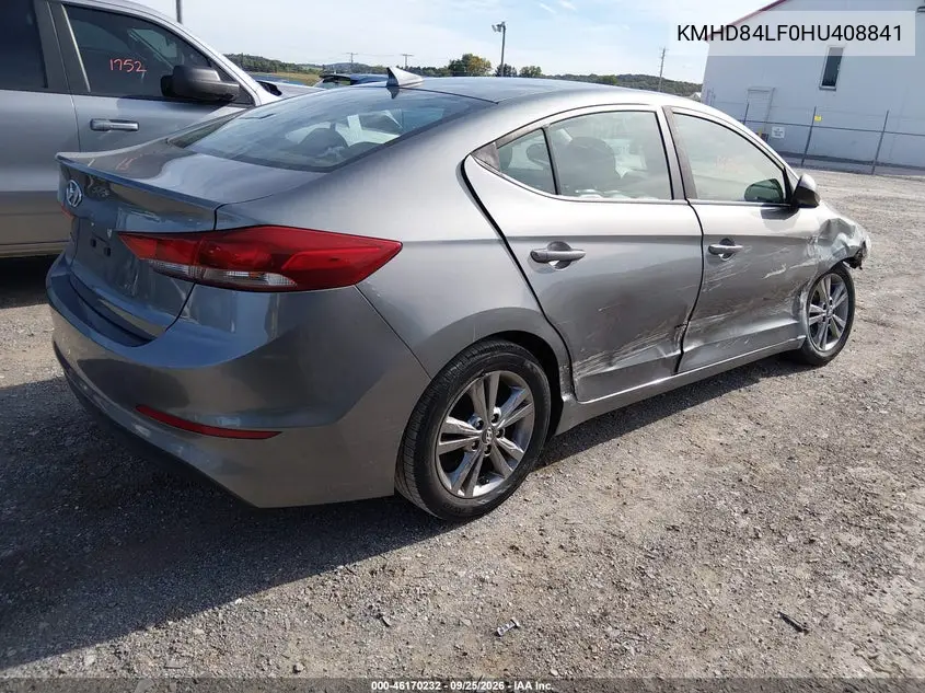 2017 HYUNDAI ELANTRA VIN KMHD84LF0HU408841 — фото 4