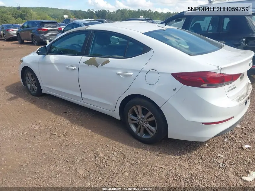 2017 HYUNDAI ELANTRA VIN 5NPD84LF2HH059759 — фото 3