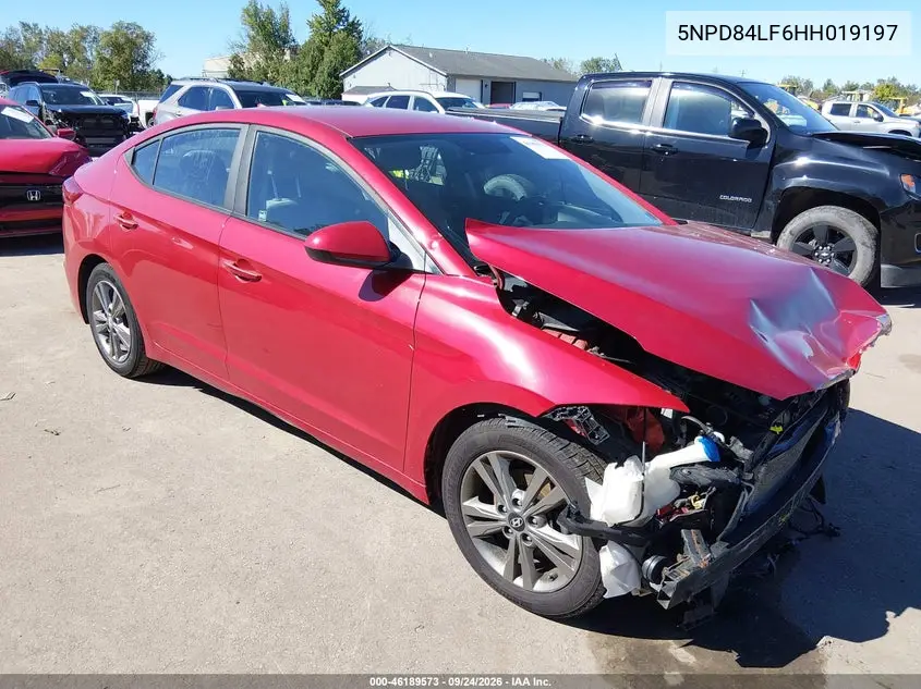 HYUNDAI ELANTRA 2017, VIN 5NPD84LF6HH019197