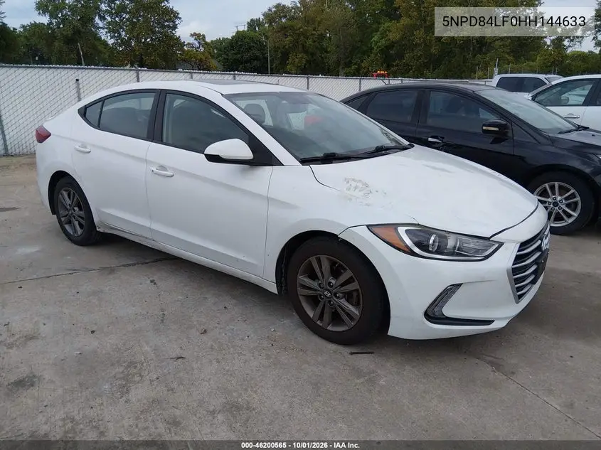 HYUNDAI ELANTRA 2017, VIN 5NPD84LF0HH144633