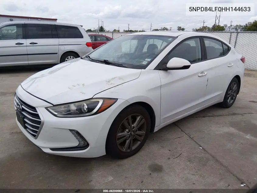 2017 HYUNDAI ELANTRA VIN 5NPD84LF0HH144633 — фото 2