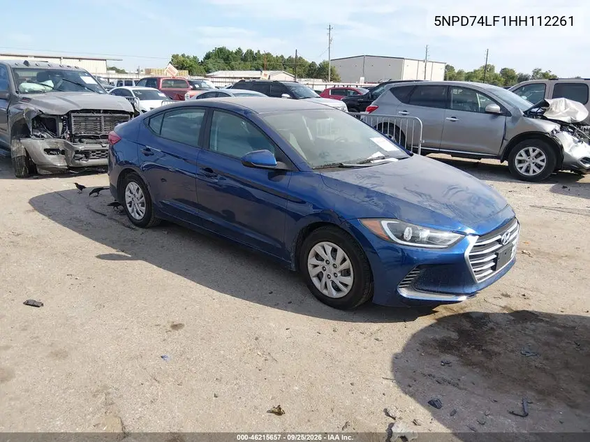 HYUNDAI ELANTRA 2017, VIN 5NPD74LF1HH112261
