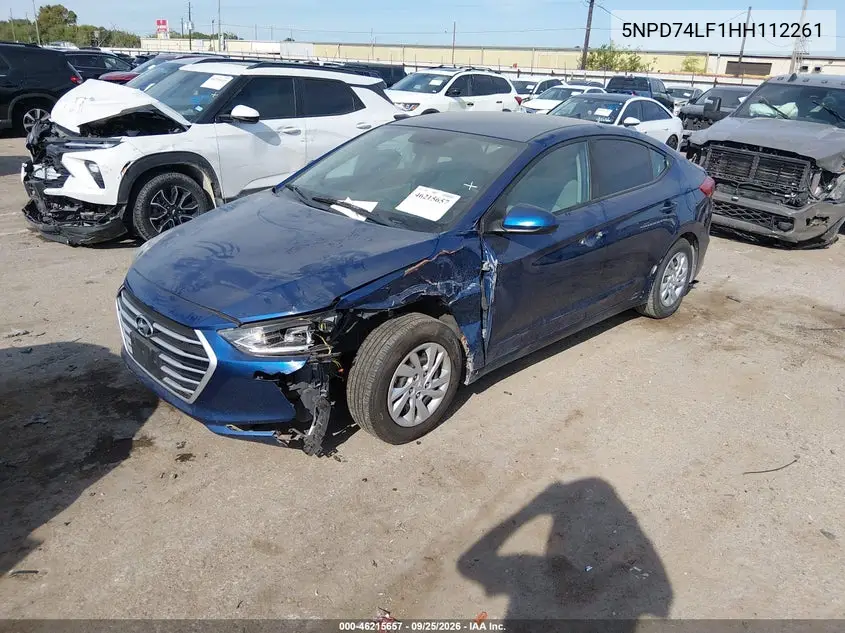 2017 HYUNDAI ELANTRA VIN 5NPD74LF1HH112261 — фото 2