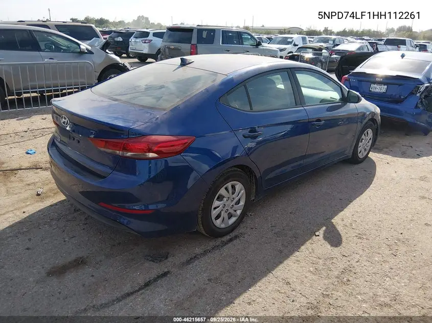 2017 HYUNDAI ELANTRA VIN 5NPD74LF1HH112261 — фото 4