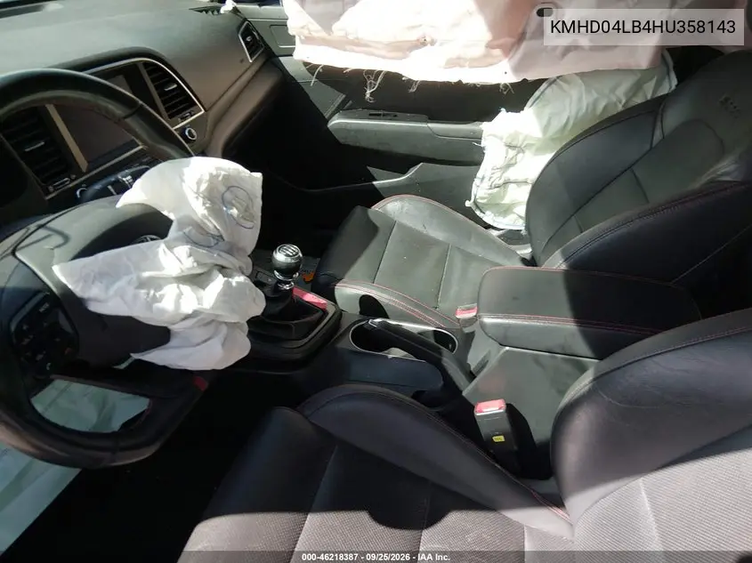 2017 HYUNDAI ELANTRA VIN KMHD04LB4HU358143 — фото 5