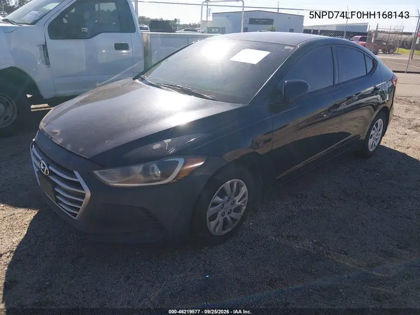 2017 HYUNDAI ELANTRA VIN 5NPD74LF0HH168143 — фото 2
