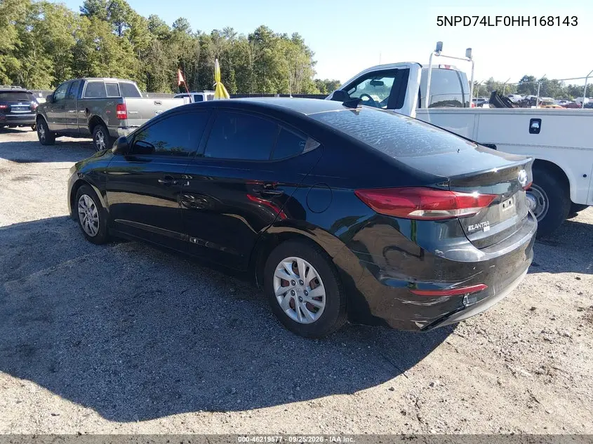 2017 HYUNDAI ELANTRA VIN 5NPD74LF0HH168143 — фото 3