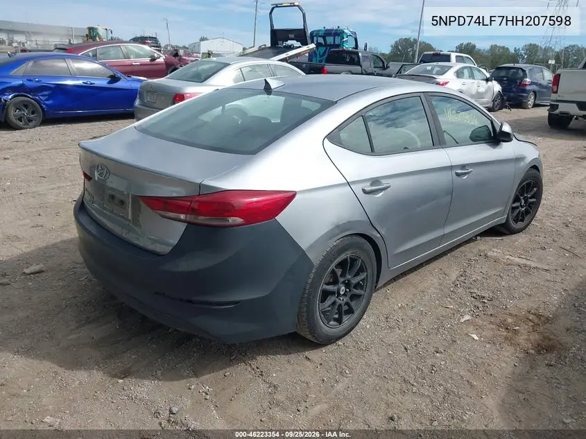 2017 HYUNDAI ELANTRA VIN 5NPD74LF7HH207598 — фото 4